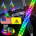 (2 Pack) Upgraded 4FT RGB Whip Lights with Anti-Fracture Spring Base