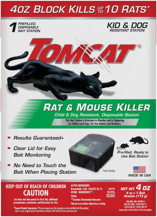 Tomcat Rat & Mouse Killer Child & Dog Resistant Bait Stations