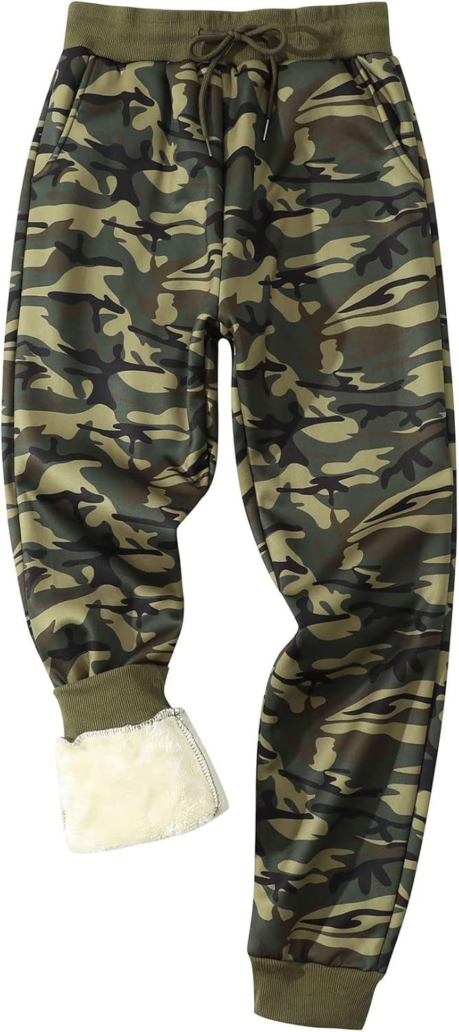 Gihuo Men's Winter Fleece Pants for Active Jogging Comfort