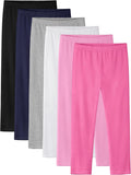 6 Pack Girls Leggings Cotton Pants for Kids - Stretchy