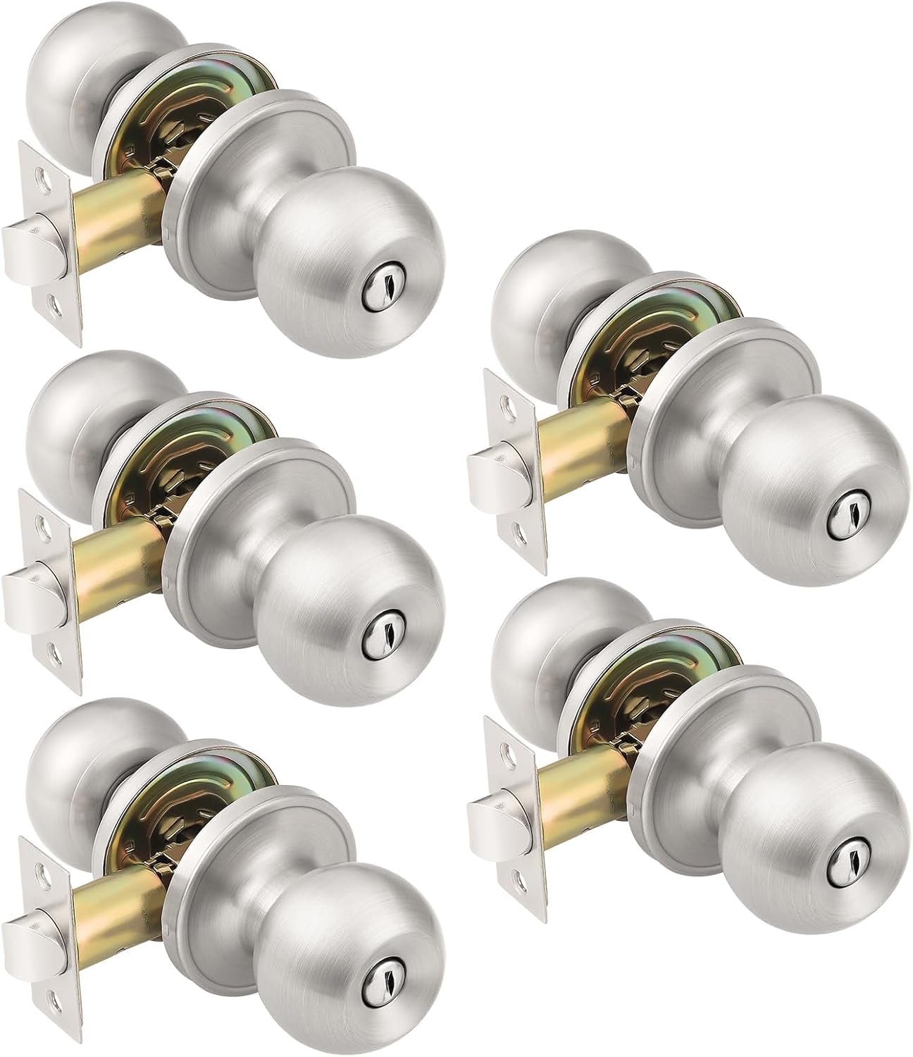 KNOBWELL Brushed Nickel Door Knob for Privacy and Style