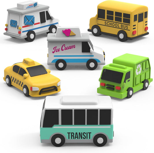 Mold-Free Cars Bath Toy Set - Sealed Design Keeps it Fresh!