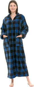 Alexander Del Rossa Long Zip Up Robes Plush Zipper Robe - Extra Warmth