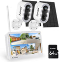 4MP Wireless Security Camera System with 10in LCD Monitor - Color
