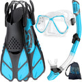 Snorkeling Gear for Adults Mask Fins Snorkel Set - Travel Ready