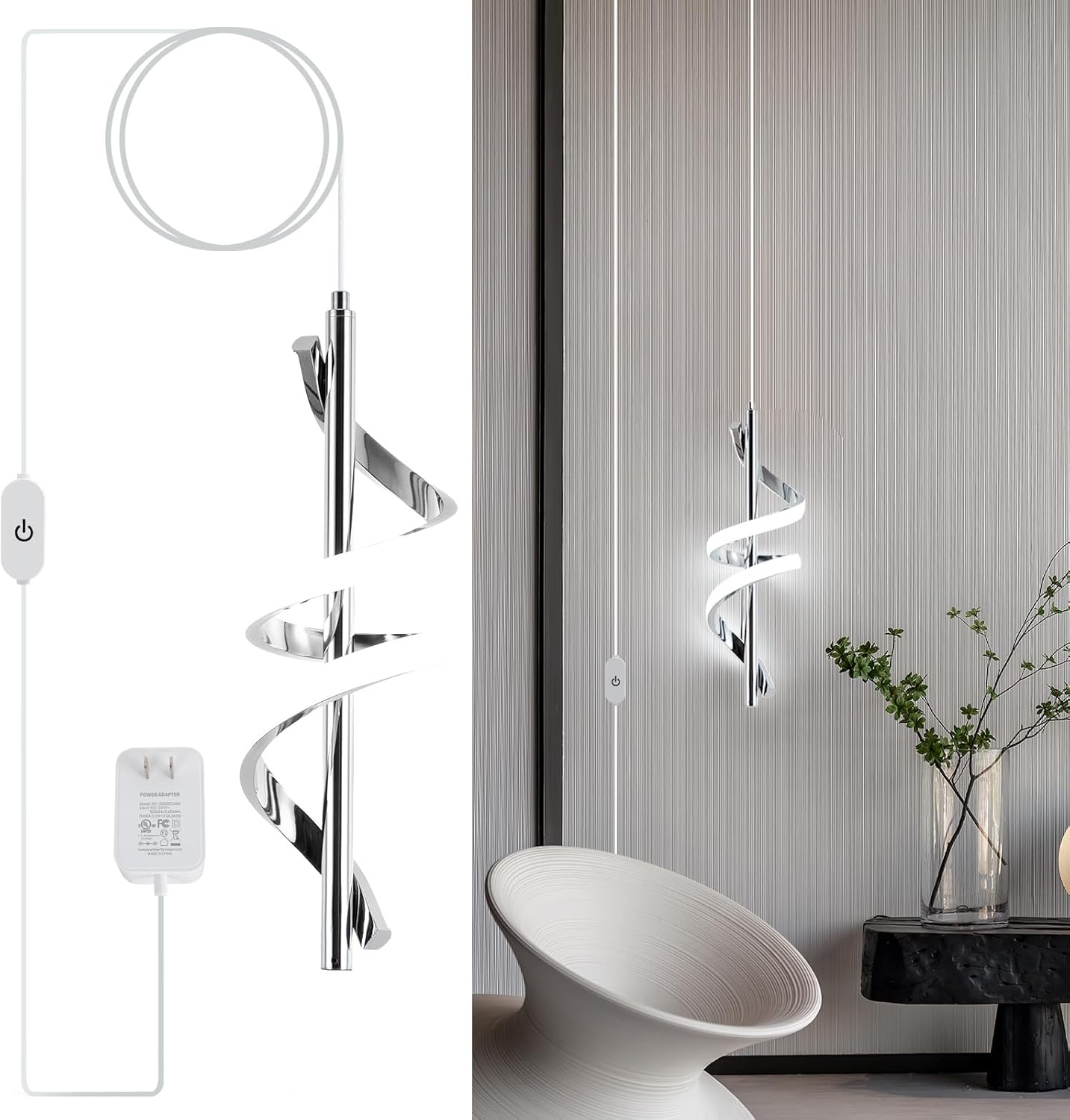 Dimmable Plug in Pendant Light for Modern Home Decor
