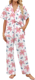 SHESHOW Satin Pajamas for Women Set Button Down Sleepwear - Soft Shoes