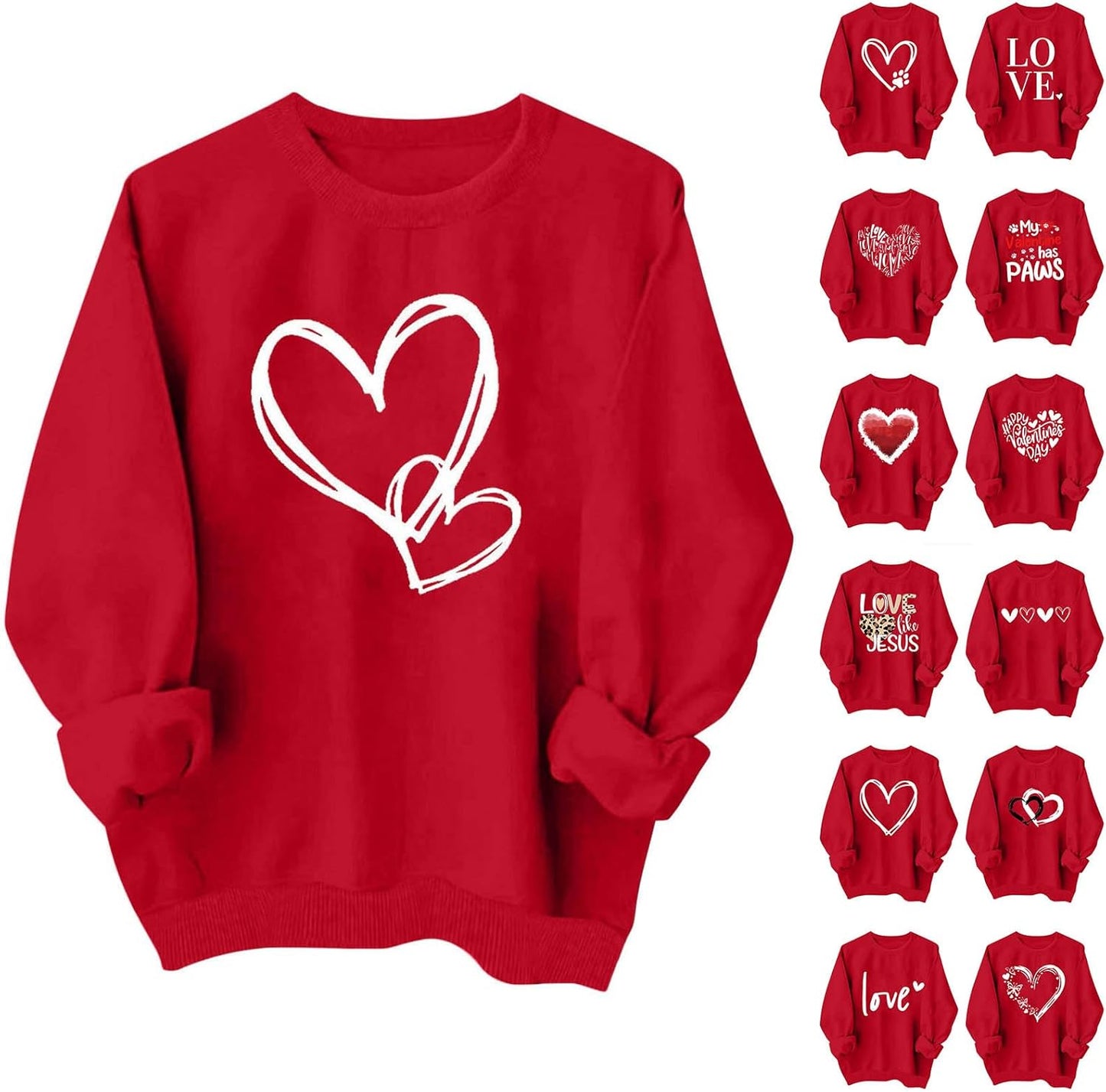 Love Heart Graphic Crewneck Sweatshirt 