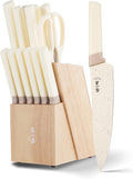 15Pcs Knife Set with Block, High Carbon Stainless Steel Kitchen