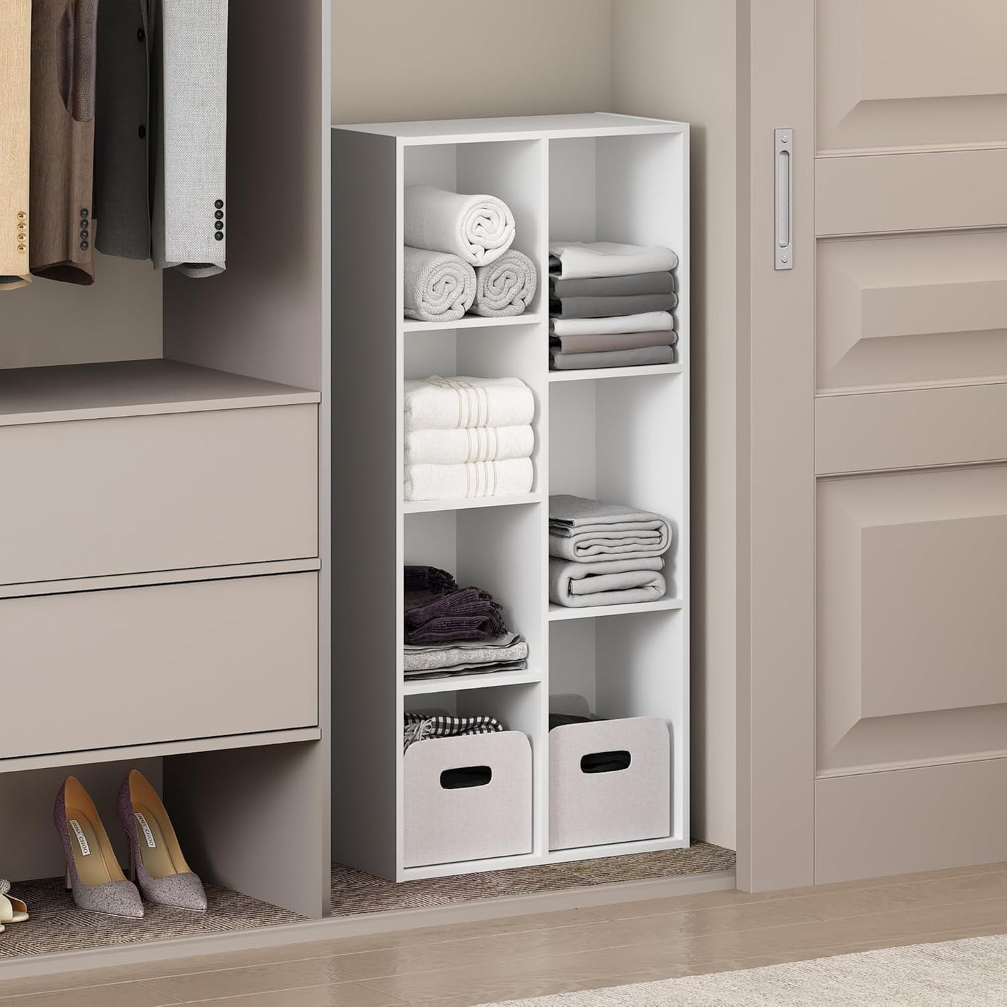 Furinno Reed 7-Cube Closet Organizer for Modern Storage Needs