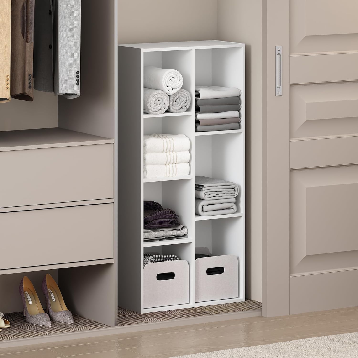 Furinno Reed 7-Cube Closet Organizer for Modern Storage Needs