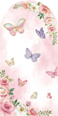 Gaietya 6.6FT Pink Butterfly Rose Arch Backdrop Cover