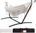 9FT Double Hammock with Sturdy Steel Stand for Outdoor Relaxation