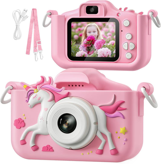 Cute HD Selfie Camera for Girls 3-12, 32GB SD Card Included - Perfect Gift!