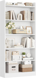 6-Tier Open Bookcase and Bookshelf - Tall Vertical Storage Solution