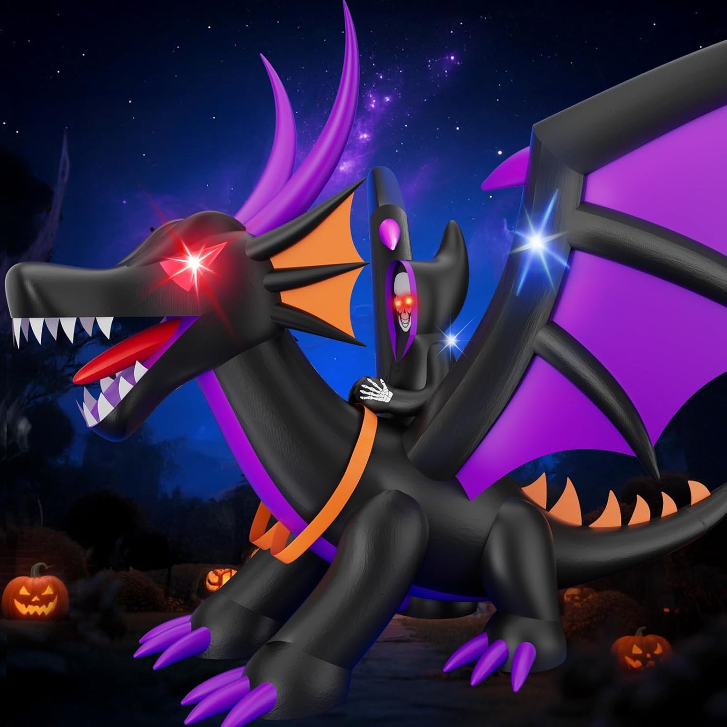 7FT Halloween Inflatable Dragon for Spooky Outdoor Decor
