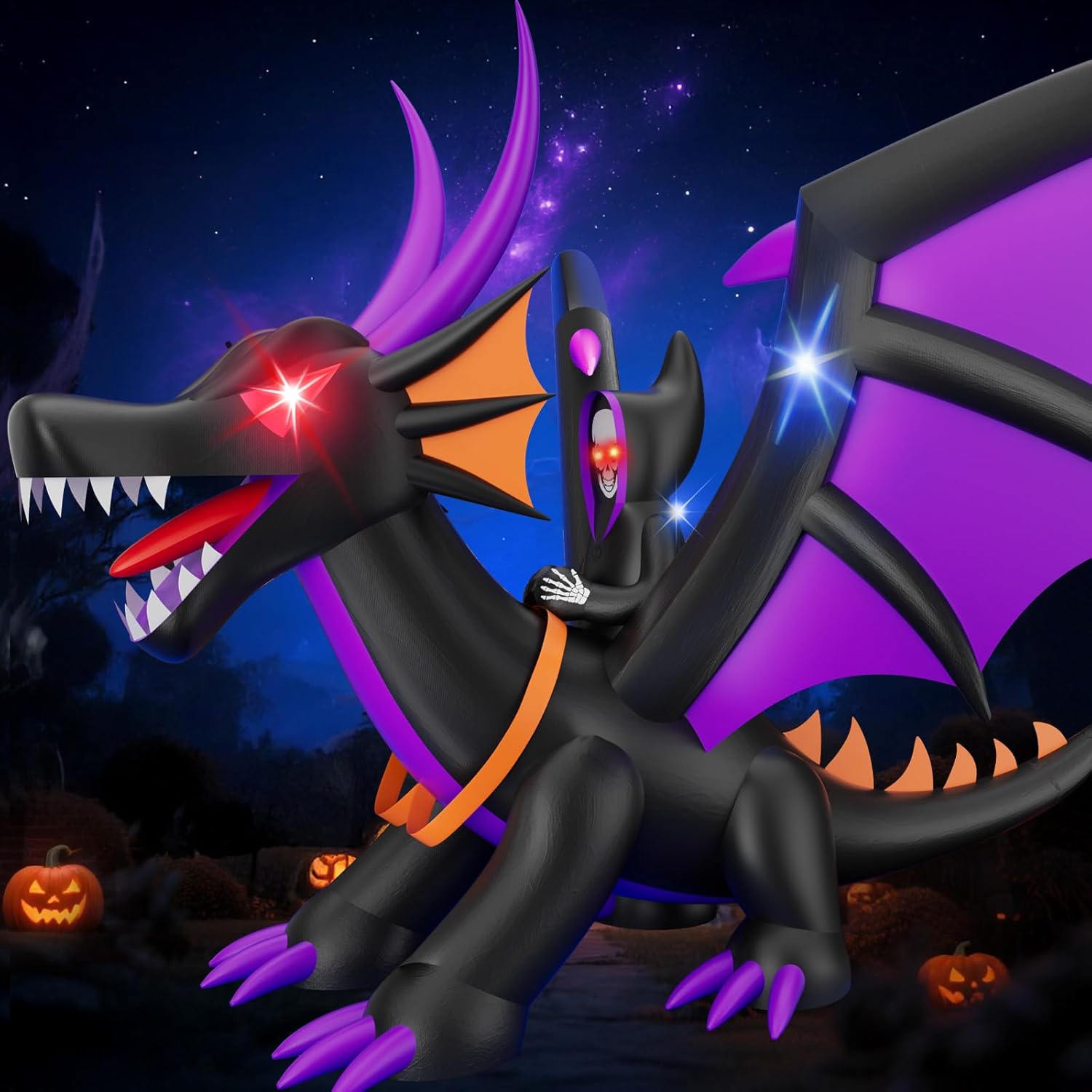 7FT Halloween Inflatable Dragon for Spooky Outdoor Decor