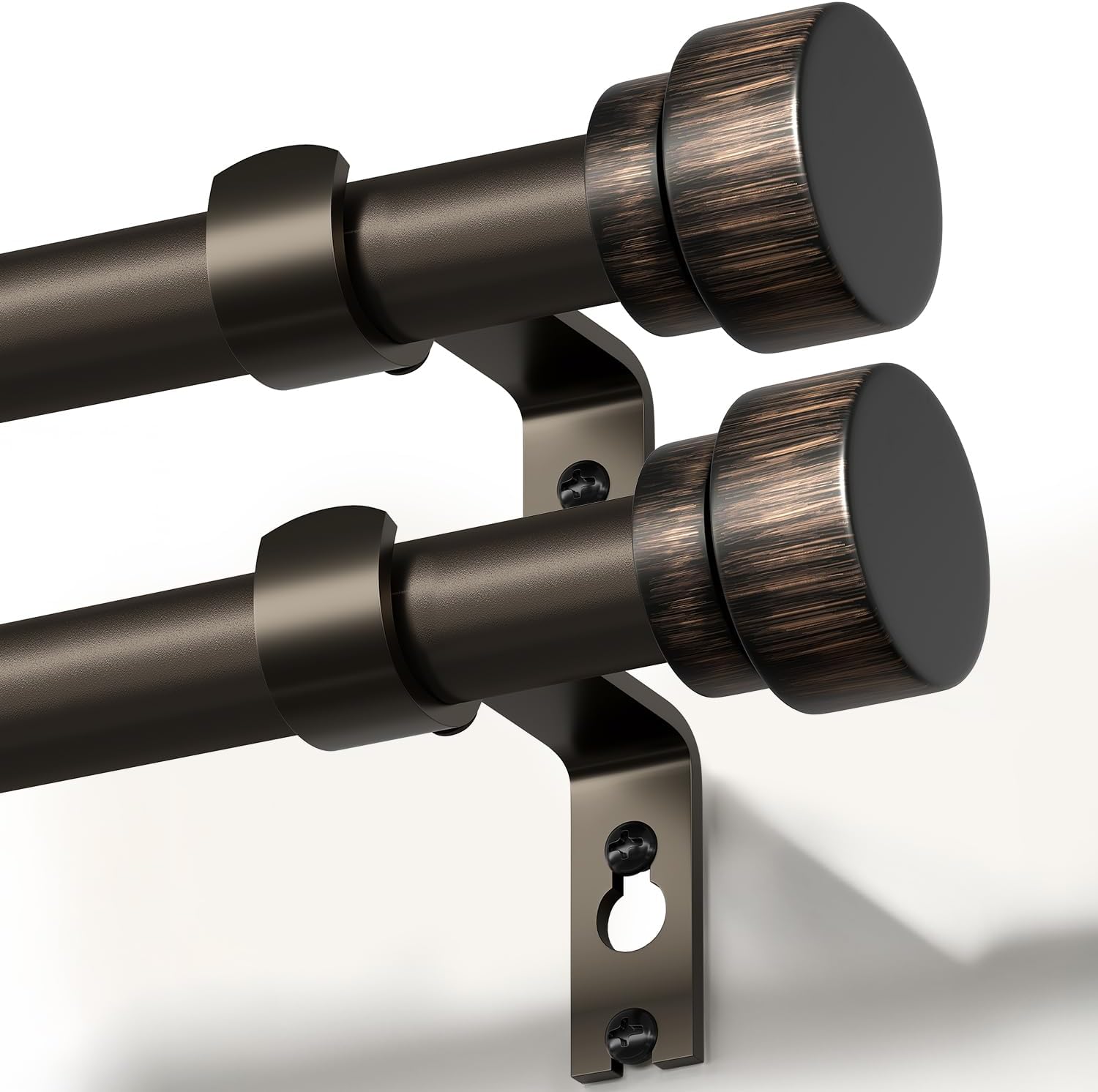 Adjustable Antique Brown Curtain Rods for Windows 16 to 60 Inches