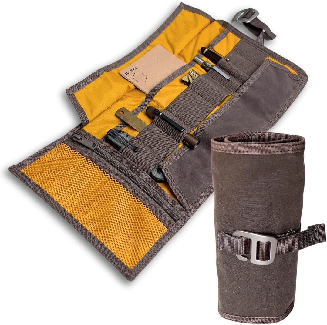 EDC Pen & Tech Organizer by LOCHBY | Stylish Roll-Up Bag