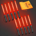 10 Pack Traffic Wand 21 in LED Safety Batons - High Visibility Set