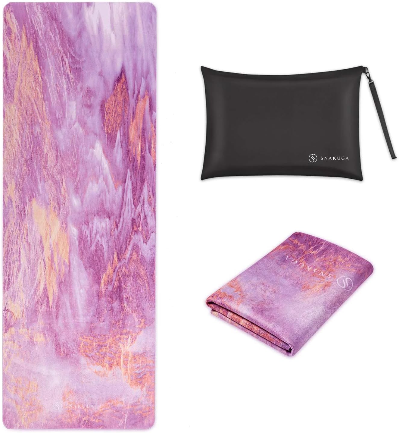 Non Slip Suede Yoga Mat for Women - Portable Pilates Mat