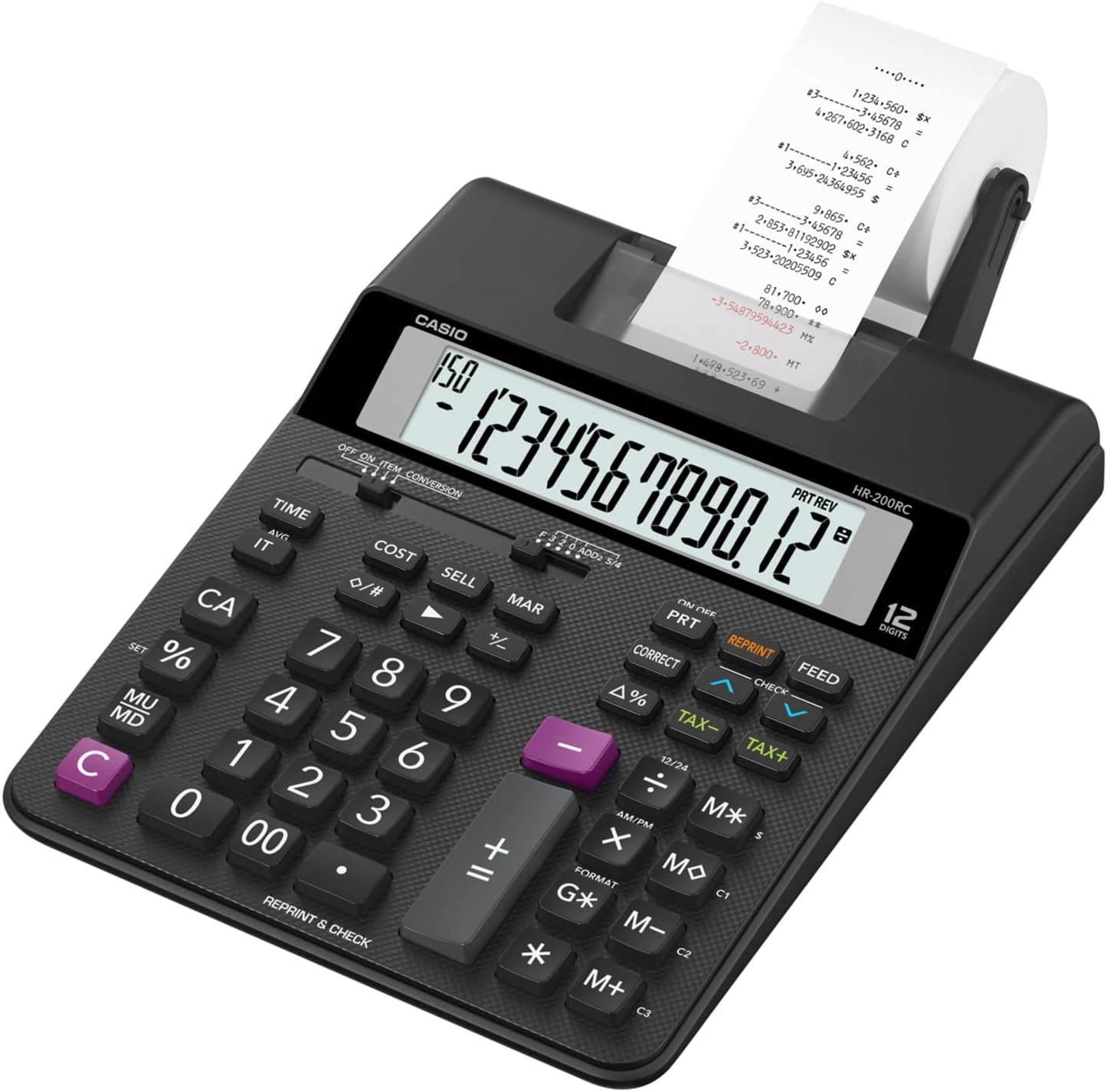 Casio HR-200RC Mini Printing Calculator - Enhanced Efficiency!