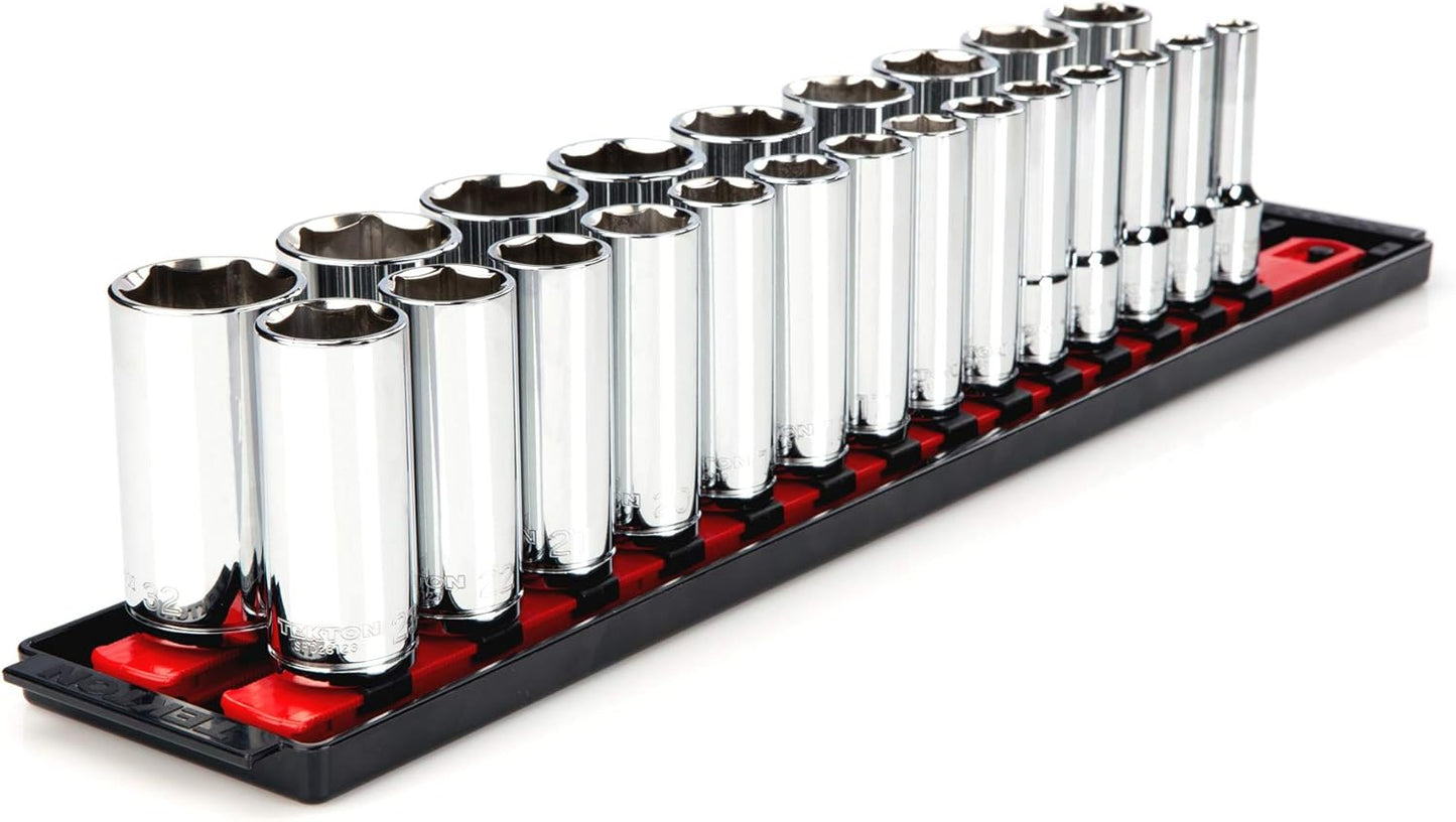 TEKTON 1/2 Inch Drive Deep 6-Point Socket Set for Precision Work
