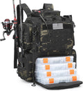 Tactical Fishing Tackle Backpack with 4 Tackle Boxes and More