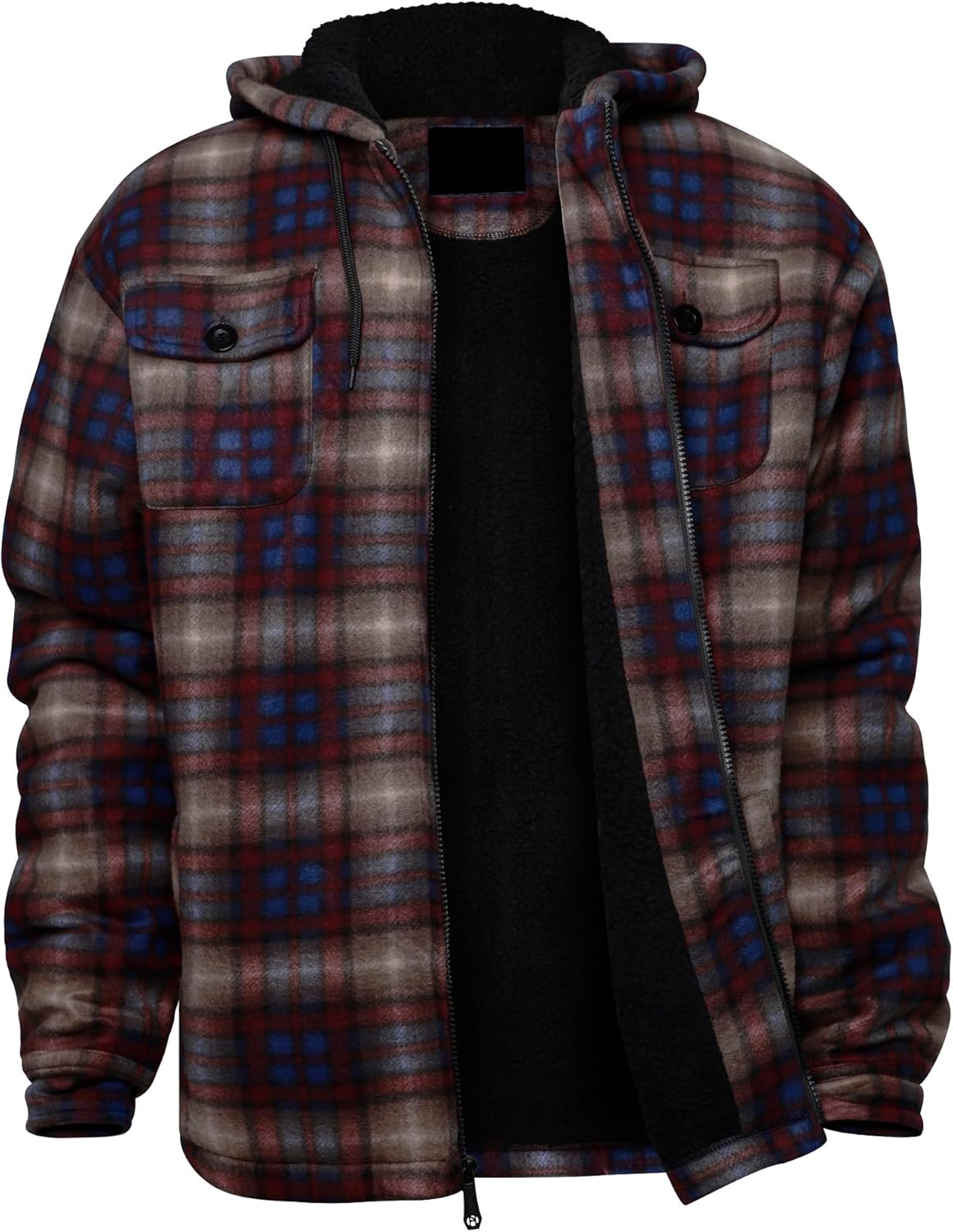 Winter Heavy Warm Sherpa Lined Fleece Plaid Flannel Jacket
