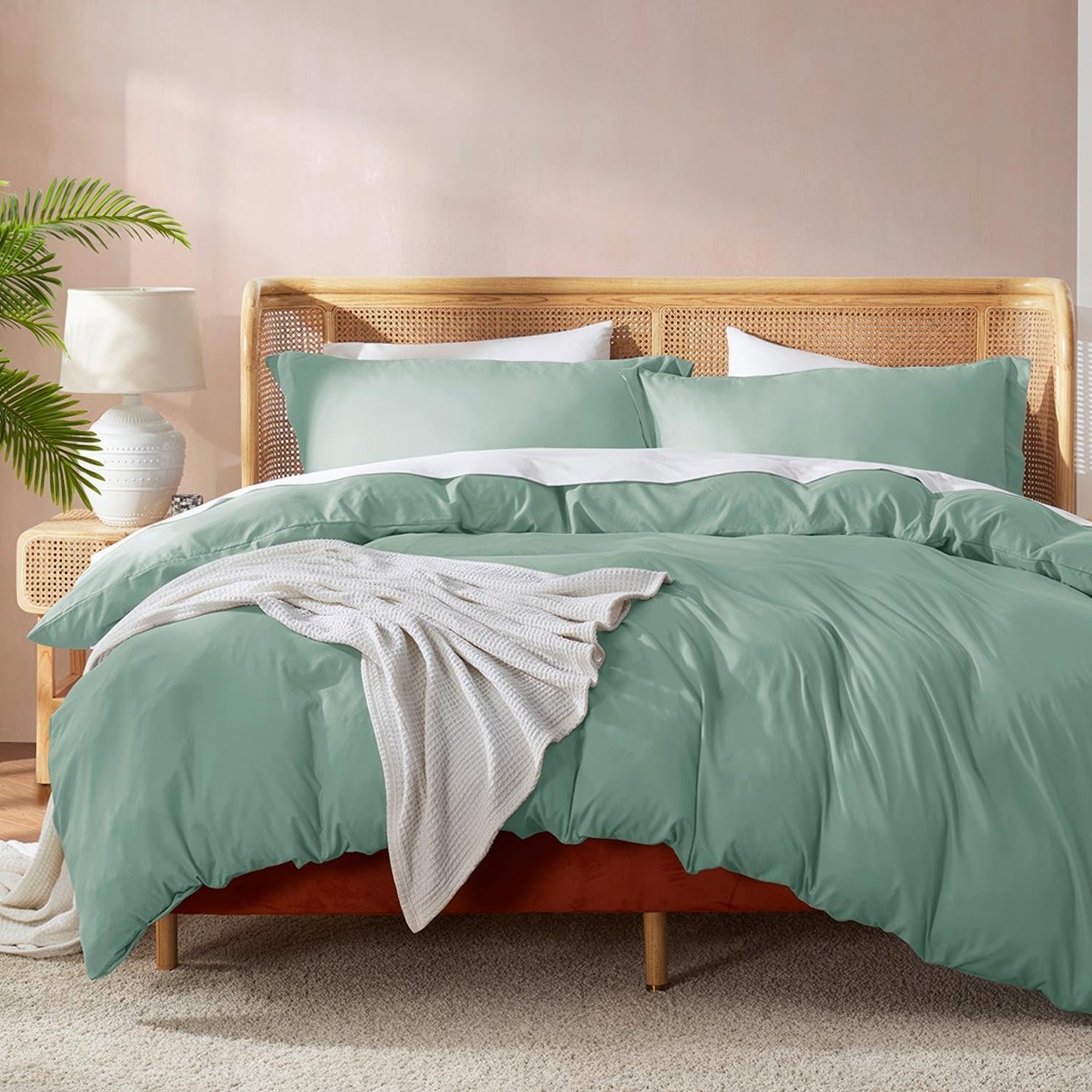 Nestl Sage Green Duvet Cover Queen Size - Soft and Stylish