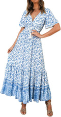 Stylish Summer Cotton Midi Dress for Women with Floral Print