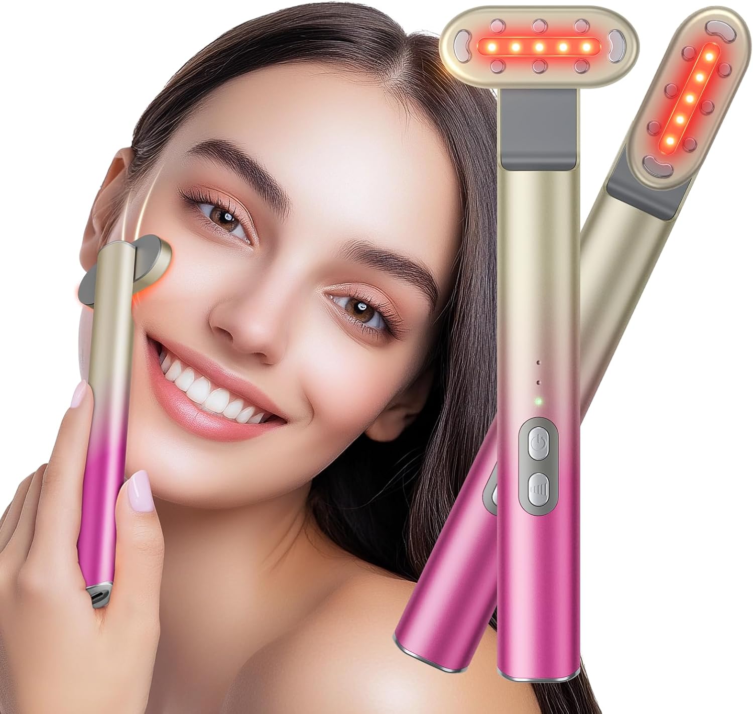 7 in 1 Red Light Therapy Wand for Face and Eye Skincare