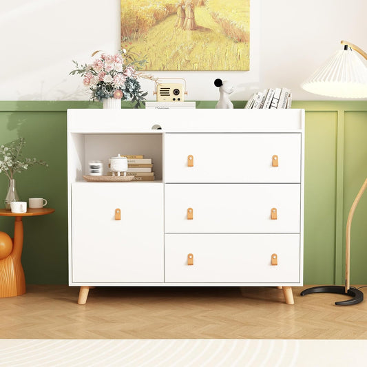 Changing Table Dresser with 3 Drawers and Large Storage Space