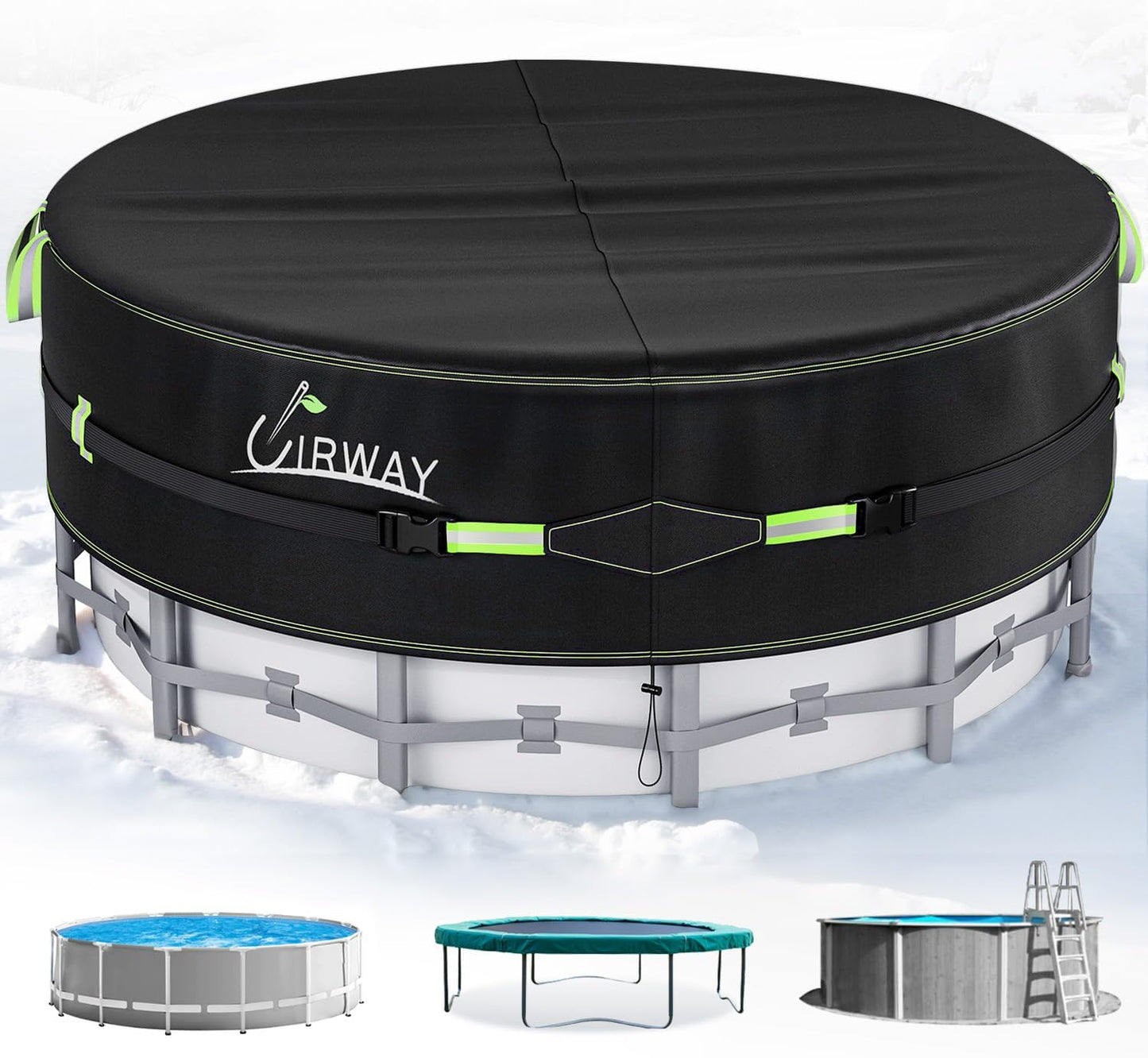 UIRWAY 21 Ft Round Winter Pool Cover for Above Ground Pools