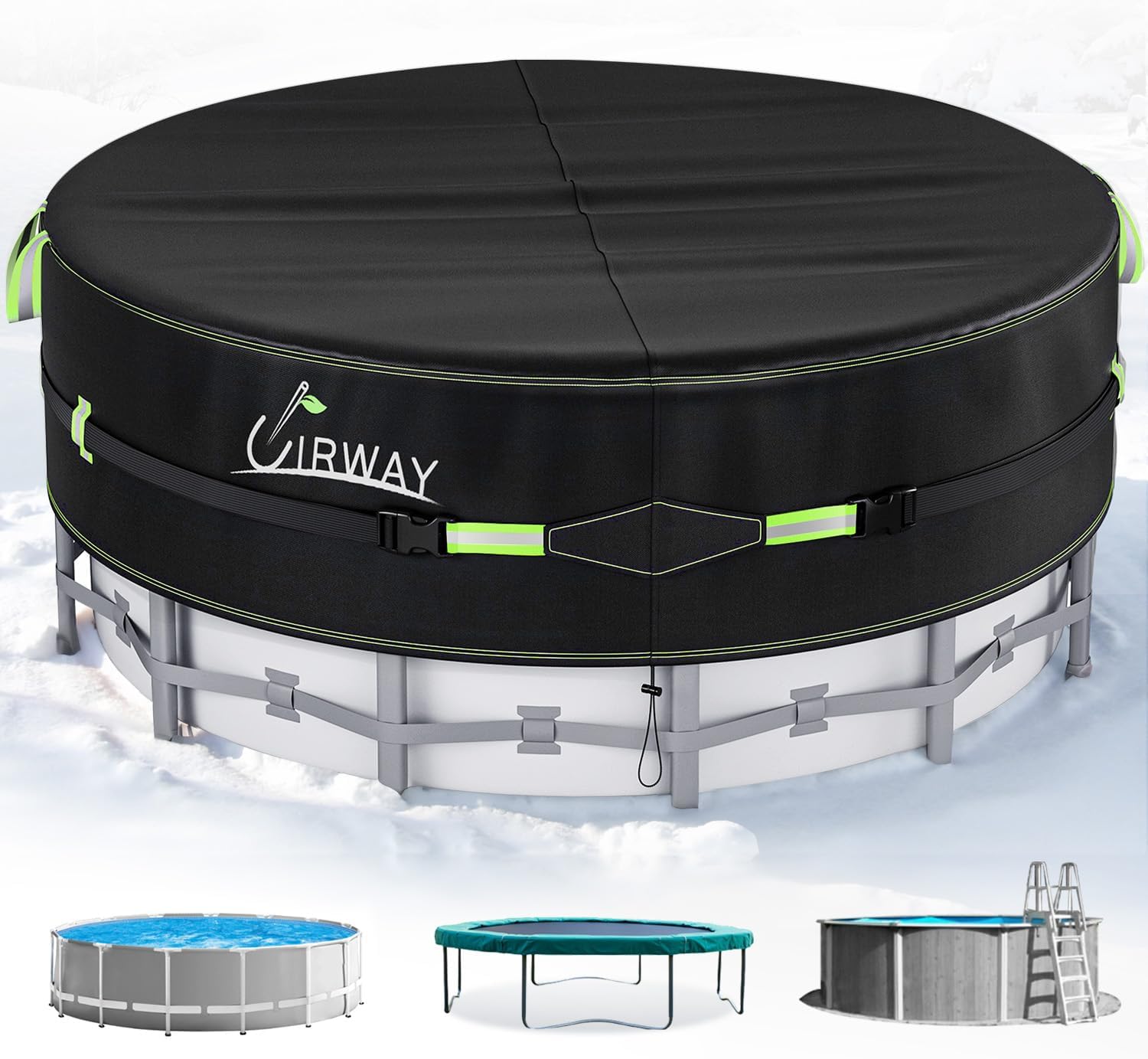 UIRWAY 21 Ft Round Winter Pool Cover for Above Ground Pools