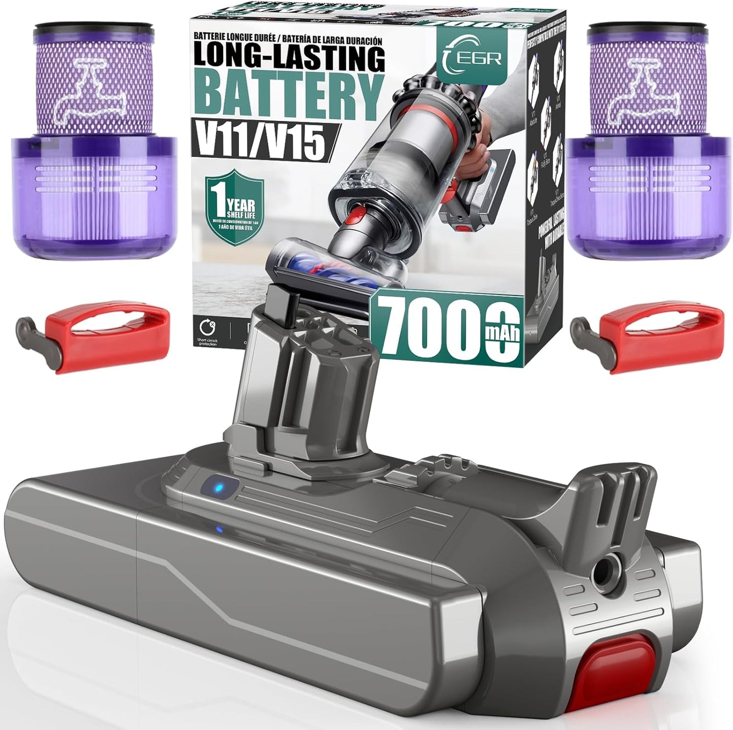 7000mAh Dyson V15 Battery Button Click In Style