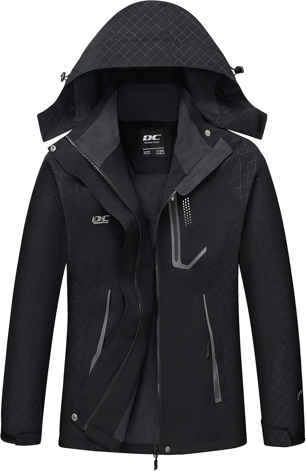 Diamond Candy Women's Waterproof Rain Jacket for Outdoor Activities