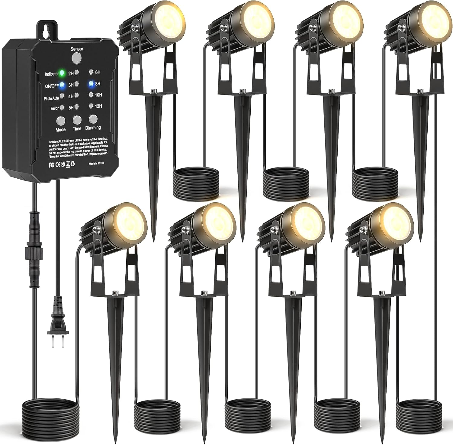 Low Voltage Landscape Lighting Kit with Timer and Photocell Sensor