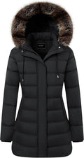 Women's Waterproof Long Puffer Jacket - Ultra Warm Detachable Hood