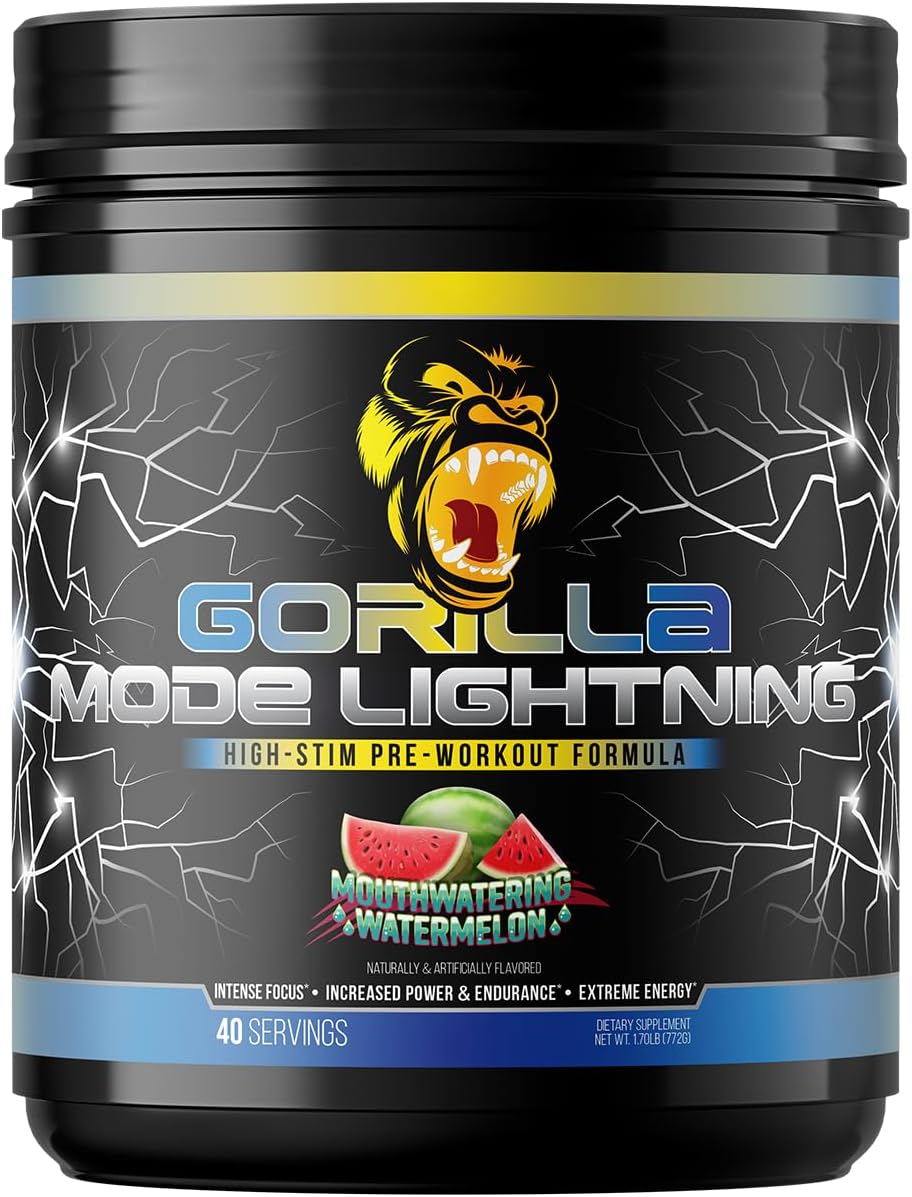 Gorilla Mode Lightning Pre-Workout for Extreme Energy & Focus