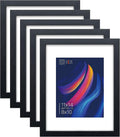 VCK 11x14 Black Picture Frame Set of 5 - Textured Modern Display