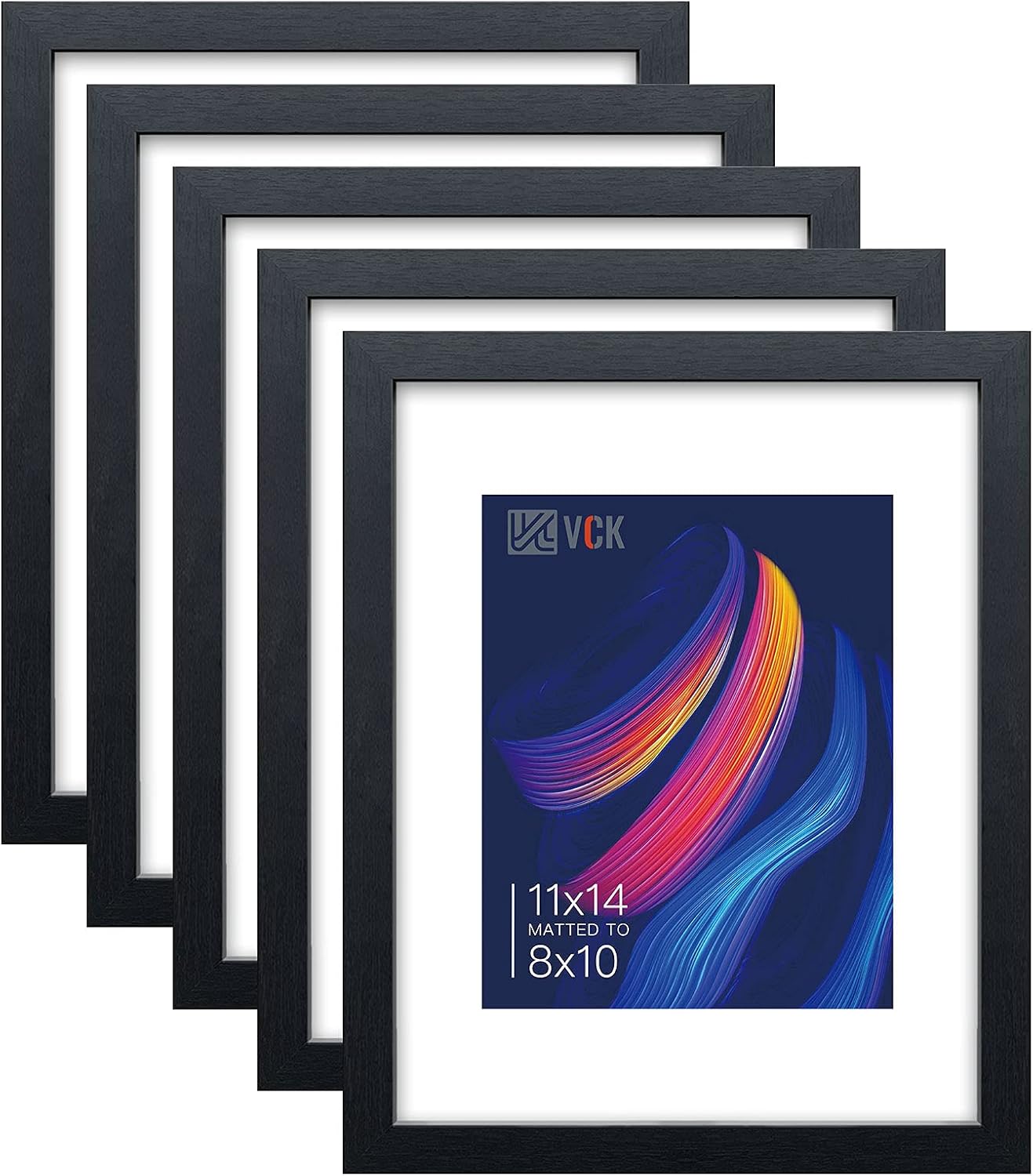 VCK 11x14 Black Picture Frame Set of 5 for Elegant Display