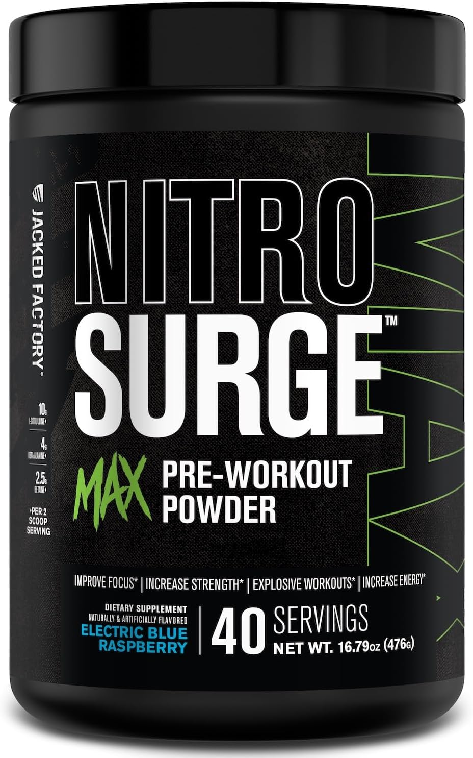 Jacked Factory Nitrosurge Max Pre Workout for Intense Focus