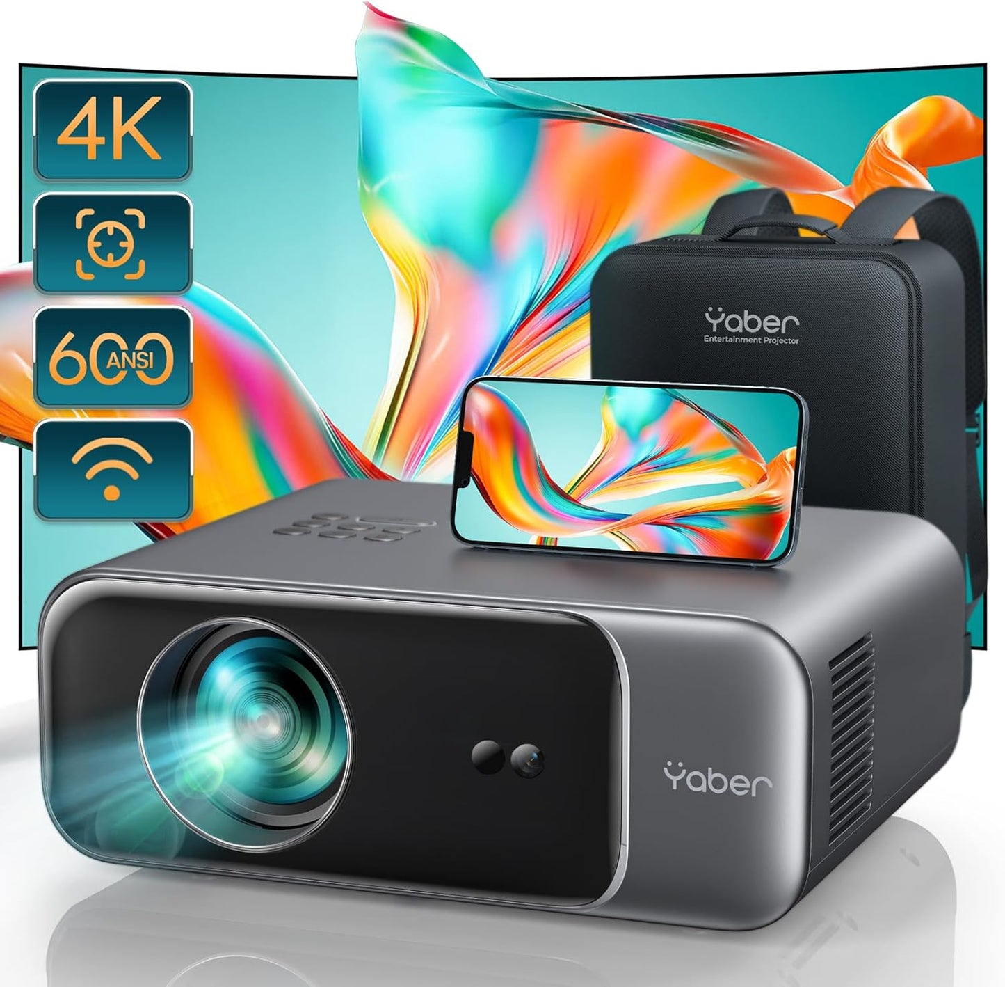 YABER Pro V9 Projector with WiFi 6 and Bluetooth 5.2 Features