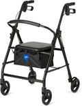 Medline Steel Rollator Walker for Adult Mobility - Lightweight Support