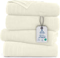 Bath Towels Set of 4 30 x 60 in Ivory - Soft 100% Cotton