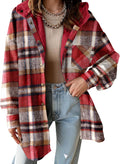 Dokotoo Womens Flannel Hooded Plaid Shacket - Warm, Oversized Fit