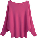 Chic Batwing Sleeve Sweater for Women in Boat Neck Design by GABERLY
