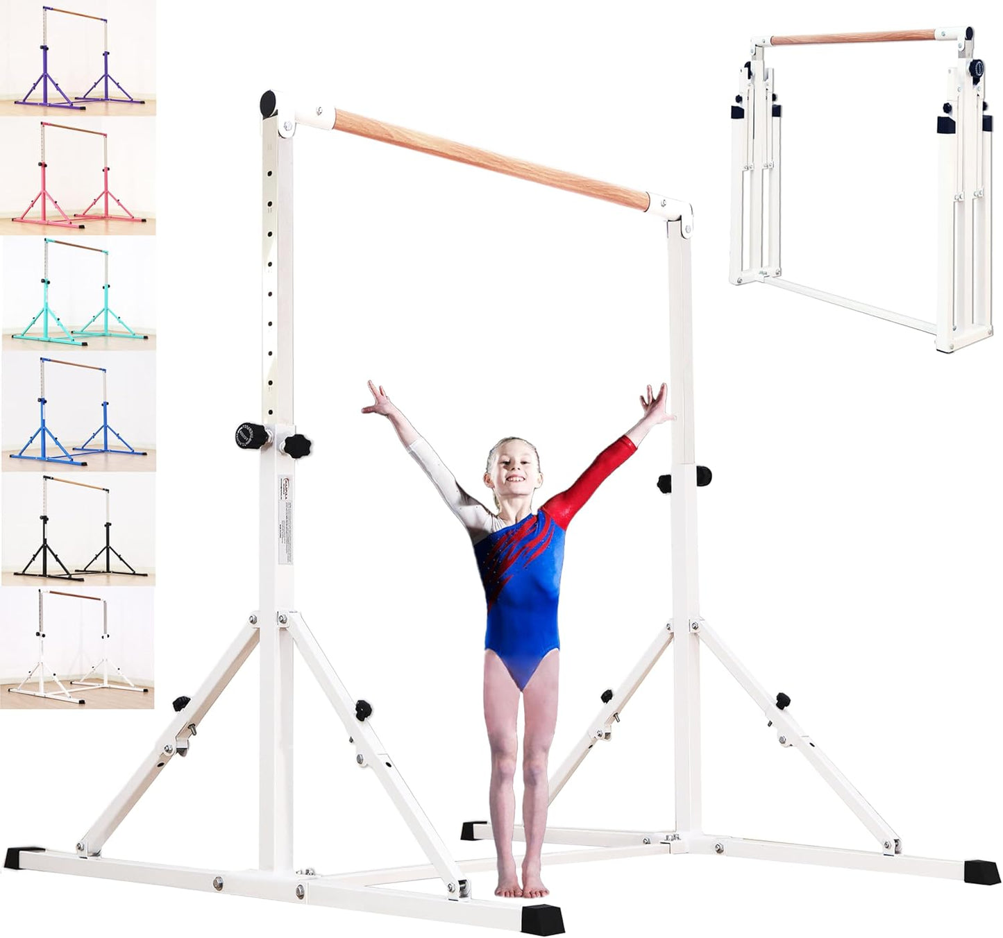 4FT/5FT Gymnastic Bar Set for Kids - Safe and Durable Design