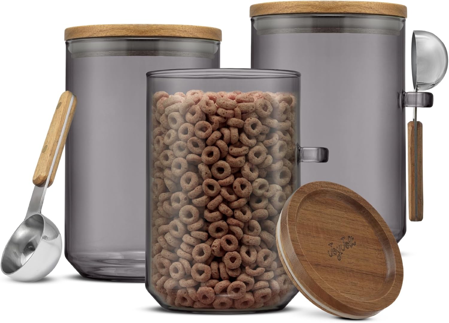 JoyJolt Holden 32oz Stackable Glass Storage Containers Set